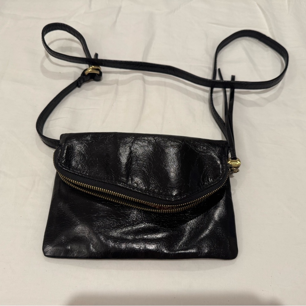 Hobo Black Leather Crossbody Bag